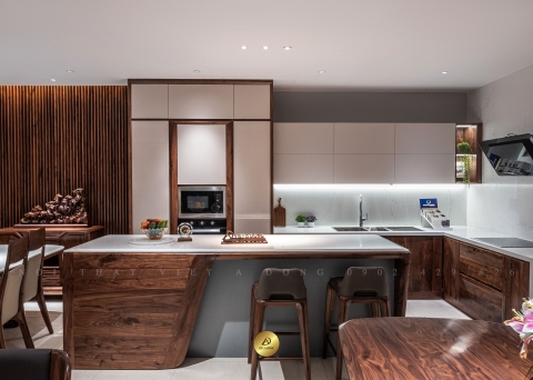 Tủ bếp gỗ óc chó TB - 20